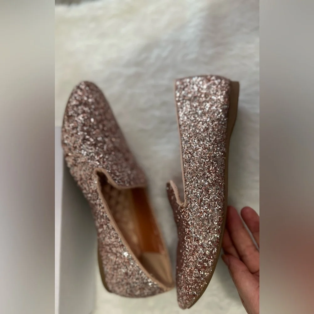 Birdies Silver Sparkle Flats 💞